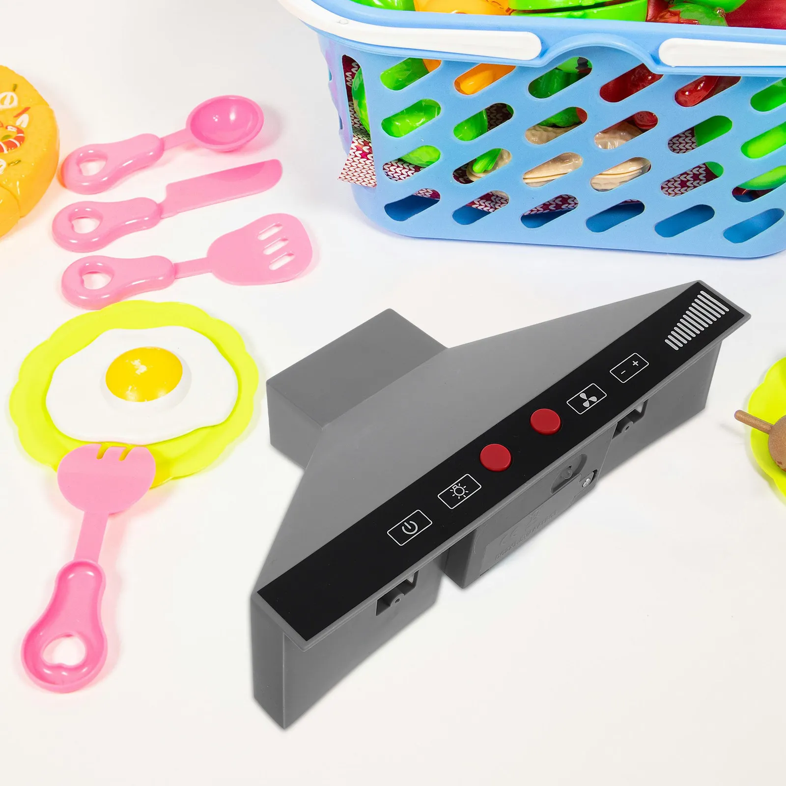Children's Play Kitchen Range Hood Simulated Light Sound Effects Pretend Kitchen Appliance Role Play Accessory