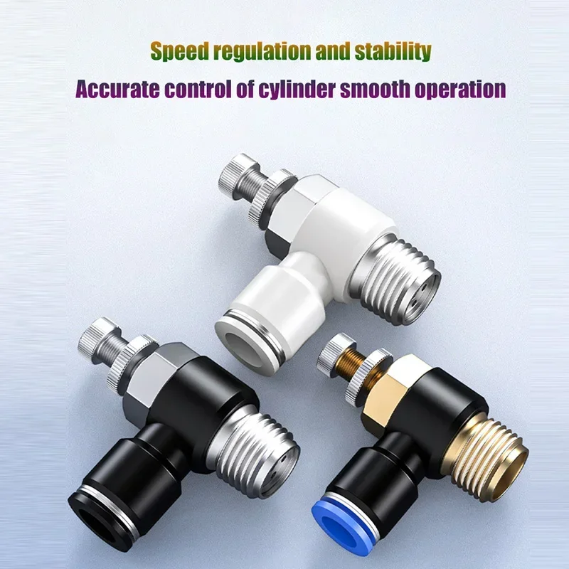 

SL Quick Connection Pneumatic Fittings Throttle Speed Controller Valve SL4-01 SL6-01 SL8-01 SL10-01 M5 Air Pressure Regulator