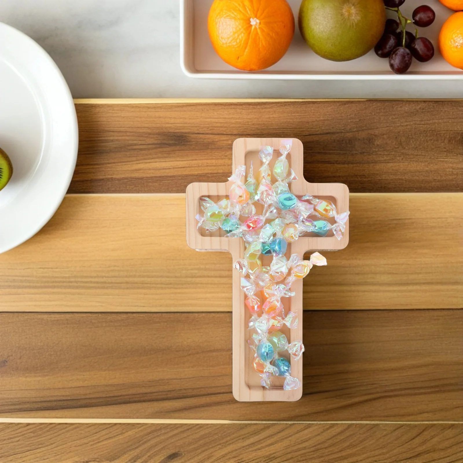 

Cross Shaped Serving Platter Rustic Wooden Tray For Cheese Charcuterie Dessert Fruit Display Party Snack Bread Board