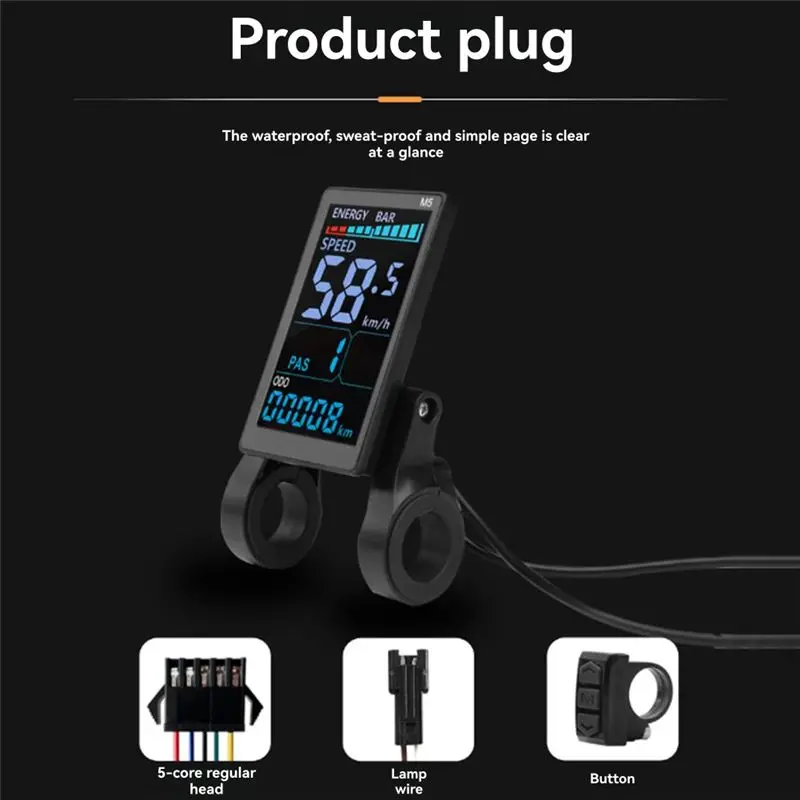ABLB-M5 Color Screen Display Meter 35A 36V/48V 52V Sine Wave Controller Kit For Electric Bike For Scooter E-Bike Modification