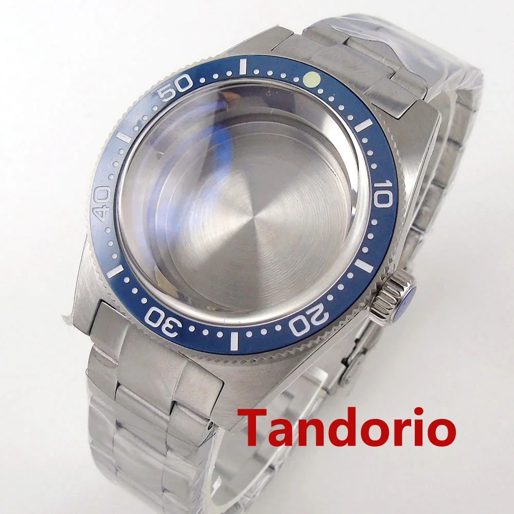 300M Diver Tandorio 41mm Auto Watch Case AR Domed Sapphire Glass Fit NH35A NH36A PT5000 ETA 2824 PT5000 120 Clicks Ceramic Bezel