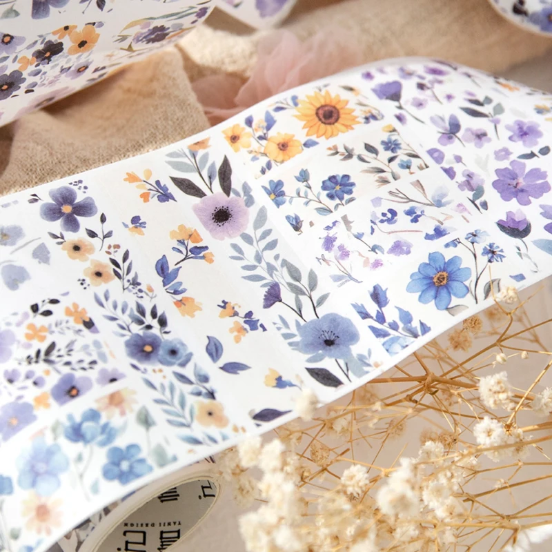 6PCS - 레트로 플라워 룸 드리미 다이 커팅 노트북 재료 재활용 테이프, DIY 스크랩북, 노트북 장식