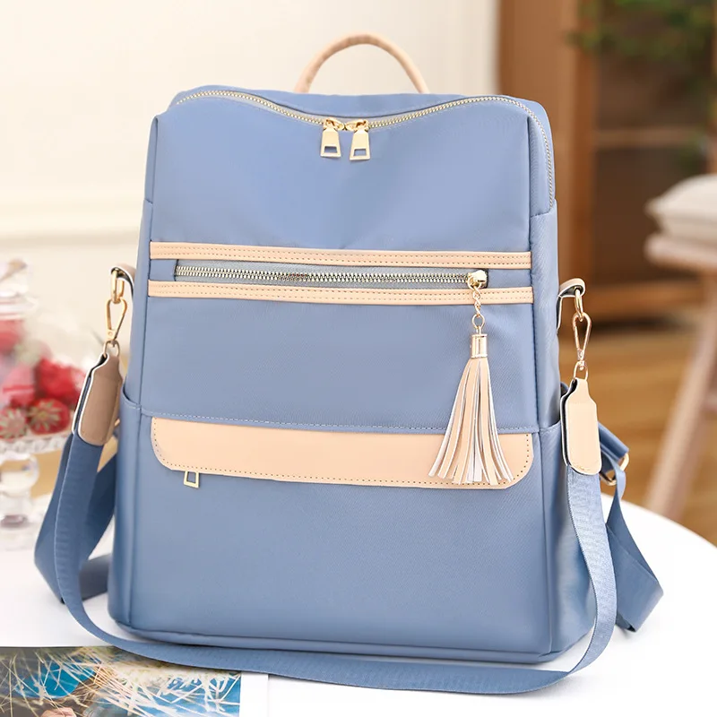 Pu Leather Daily Matching Casual Commuting Contrasting Color Large Capacity Single Shoulder Portable Backpack for Women