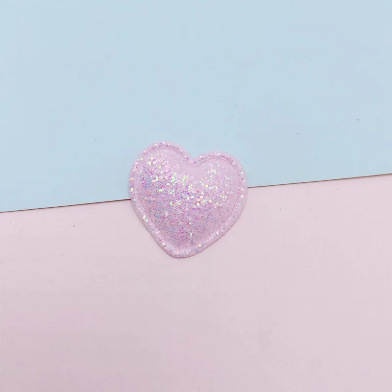 100 Stück, 2,5 cm, glänzende Stoffherzen, aufgesetzte Applikationsstücke, zum Selbermachen, Nähzubehör für Kleidung, Hüte, Bastelarbeiten und Kopfbedeckungen. – Detail 14