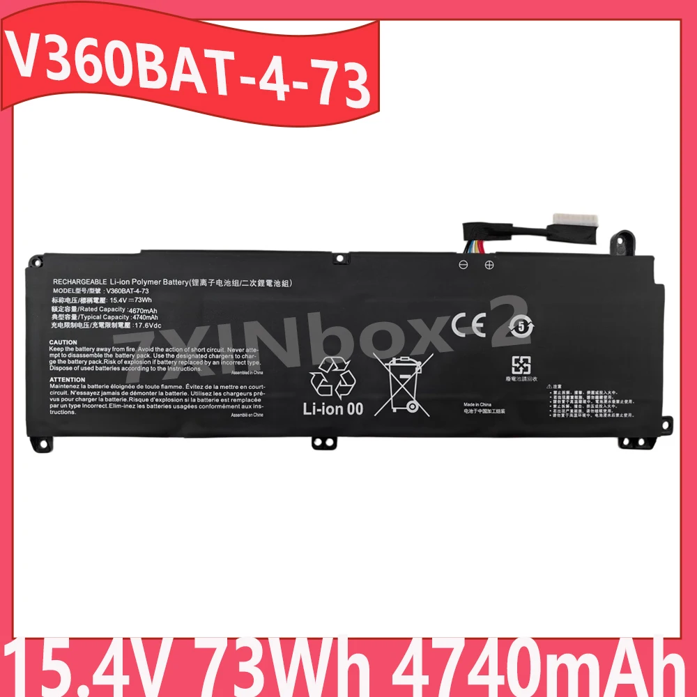 V360BAT-4-73 15.4V 73Wh 4740mAh Laptop Battery For Hasee G6X 9KG For Colorful MEOW R16 For Terrans Force X411A Brand new