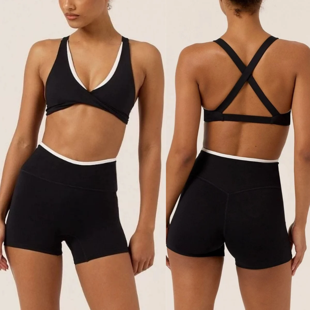 

Sexy Gym Set Women contrasting colors Yoga Bra Sports Underwear Fitness workout set Quick-drying lifting buttocks Sports pants