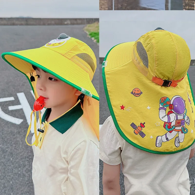 

Детская пляжная шляпа UPF 50+ для мальчиков и девочек с широкими полями, сеткой и регулируемым ремешком на подбородке