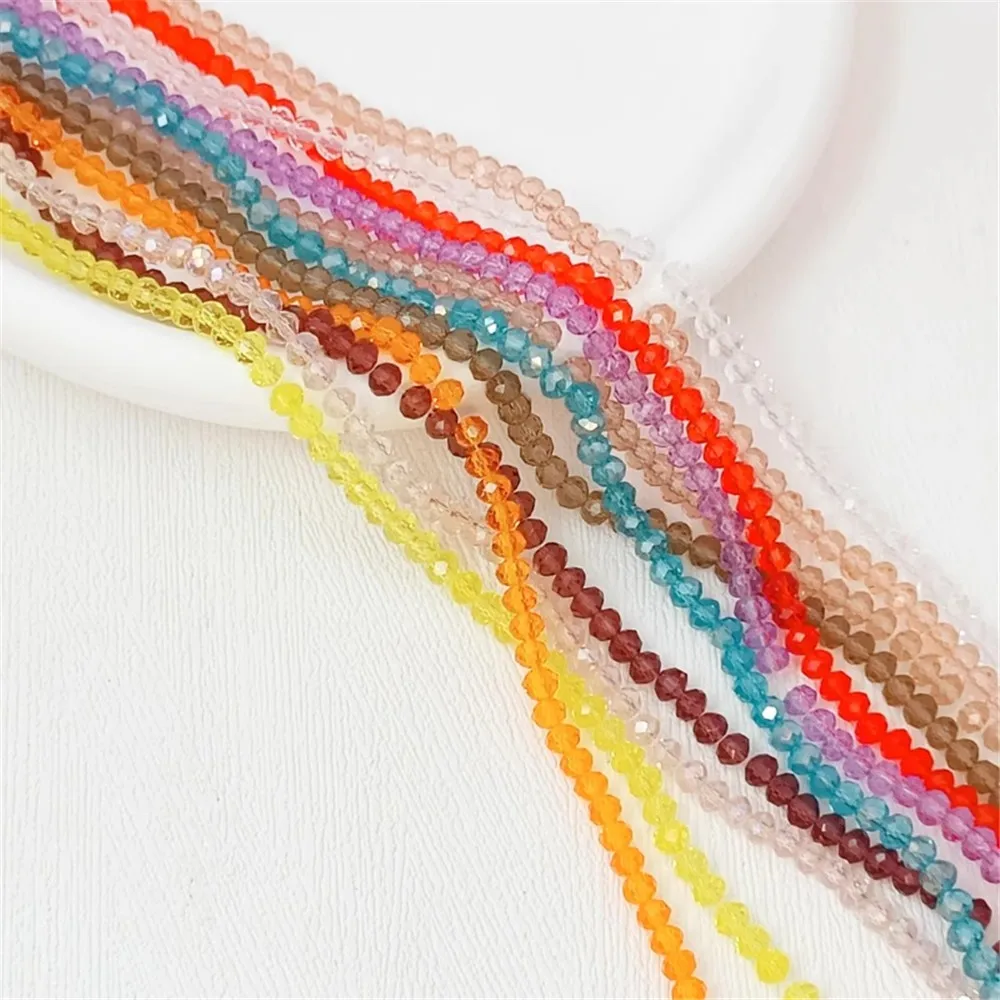 Colored Crystal Cut Wheel Beads, Flat Beads, 3.5mm, Handmade DIY Jewelry, Earrings, Bracelets, Necklaces, Beading Materials