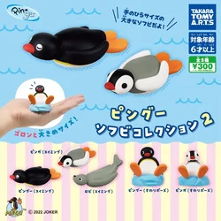 Modello in scala Gacha originale giapponese Cute Pingu Winter Dabble Play Ice Scene decorazione Desktop Action Figure Toys