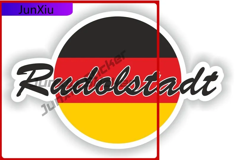 

Rudolstadt Germany Flag Vacation Decals Car Bumper Suv Motorcycle Sticker Funny Decoration Custom Stickers Cover Waterproof Outd