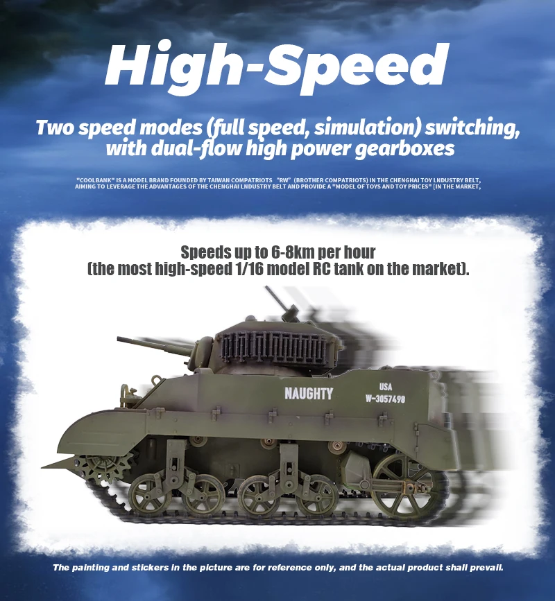 1/16 RC タンク M5A1 軽戦車モデル 2.4 グラム軍用車両リモート