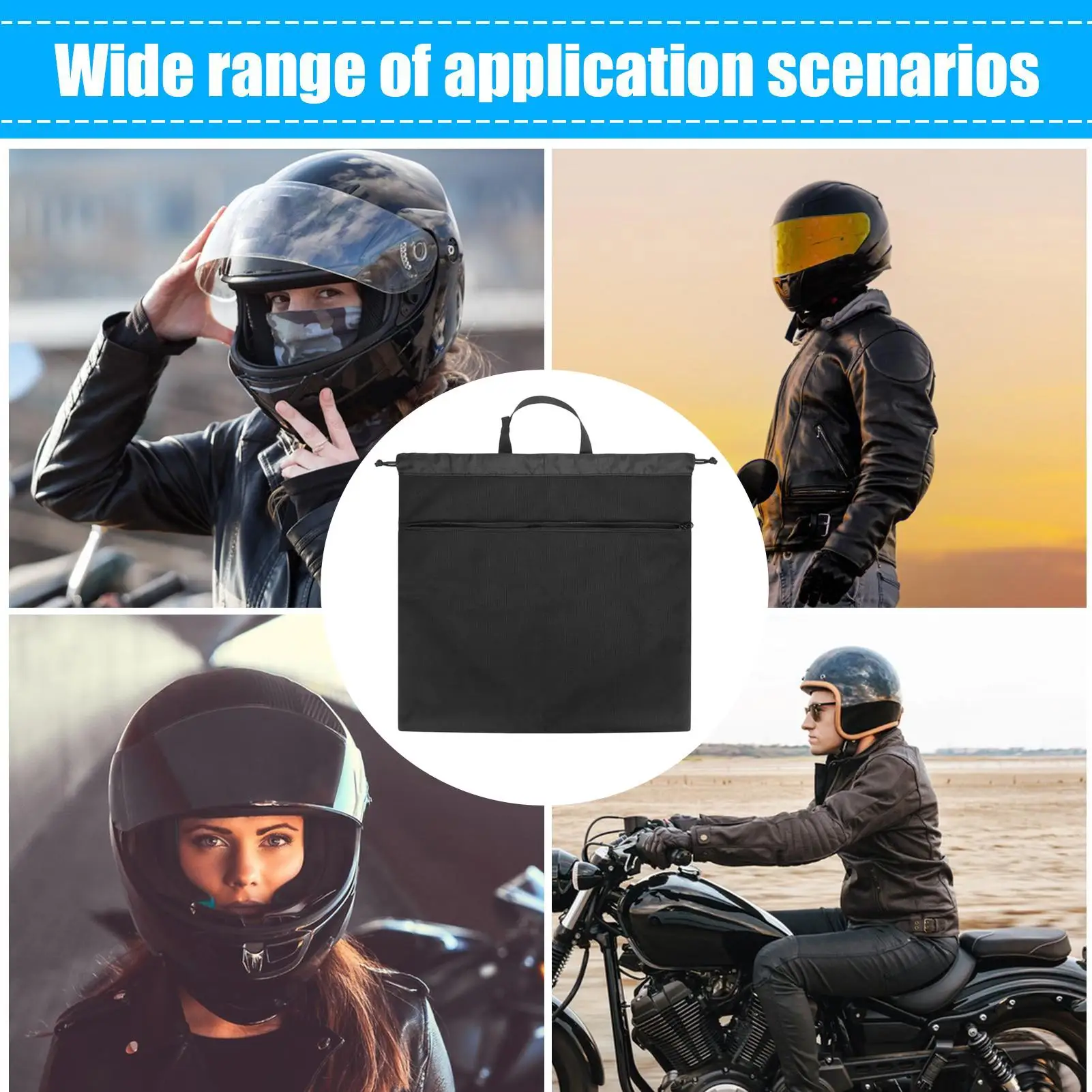 Hockey Helmet Bag Lightweight Large Capacity Drawstring Safety Helmet Storage Carrying Bag For Travel Hockey Welding Snowmobile