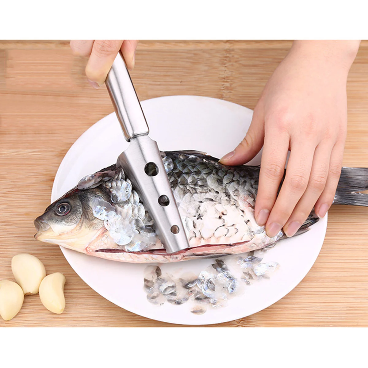 

Fish Scale Shaver Stainless Steel Fast Scales Removal Tool With Collection Case Lid Fish Skin Cleaner