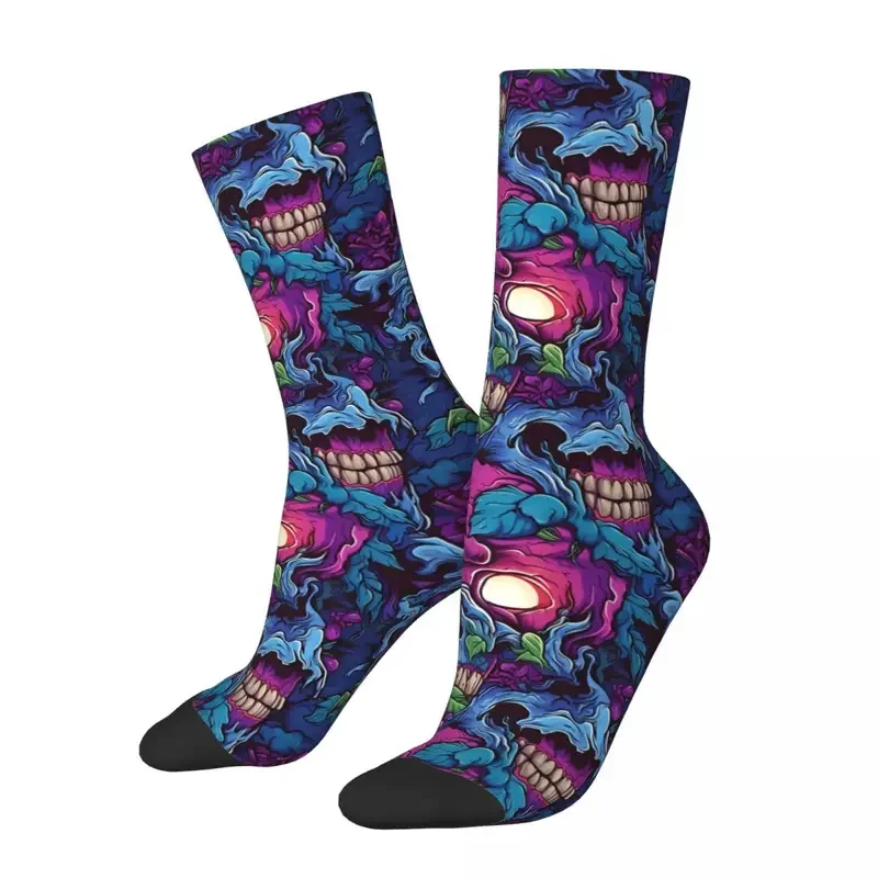 Y2K Paradise Horror Inspired Hawaiian Series Funny Men'S Socks Zombie Hip Hop Novelty Crew Sock Gift Pattern Printed