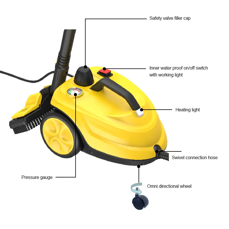 exquisite craftsmanshipPurolf Heavy Duty High Pressure Cleaning Tool Floors Cars Kitchen Floor Handheld Upholstery Steam Cleaner