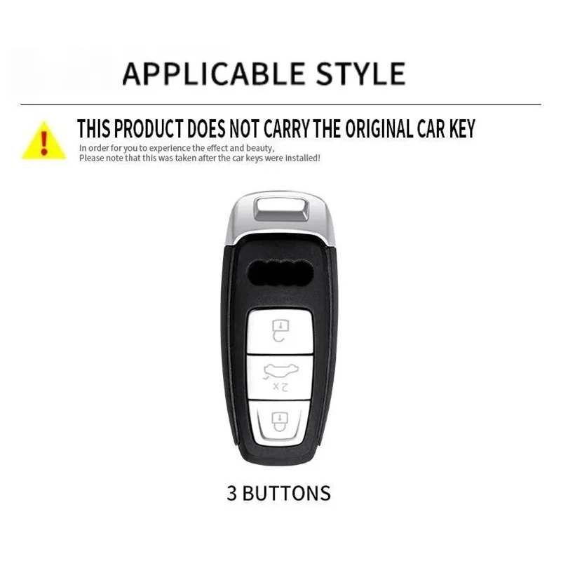 Auto-Fernbedienungsschlüsselhülle für Audi A3 A4 B9 A6 A7 4K A8 E-tron Q5 Q8 C8 D5 SQ8 Wildleder Autoschlüsselanhänger Shell Schlüsselanhänger Schutztasche – Detail 1