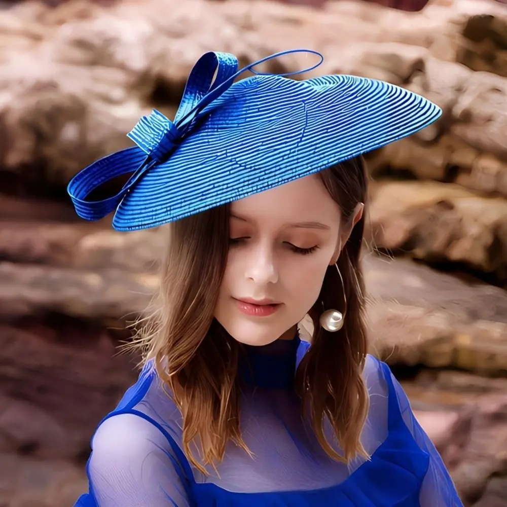 Fashion Elegant Wide Brim Fascinator Sun Protection Headband Style Kentucky Hat Breathable Mesh Fascinator Women’s