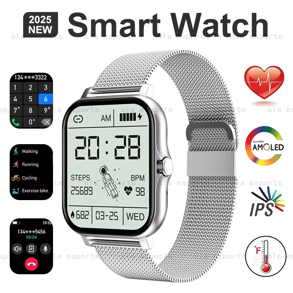 

Новые мужские умные часы 280*296 HD AMOLED экран модный женский спортивный браслет Bluetooth звонки водонепроницаемые умные часы монитор сна