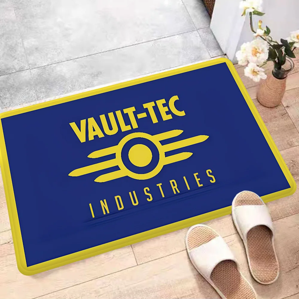 Games V-Vault T-Tec Logo Entrance Door Mat Washable Non-Slip Living Room Sofa Chairs Area Mat Kitchen Welcome Doormat