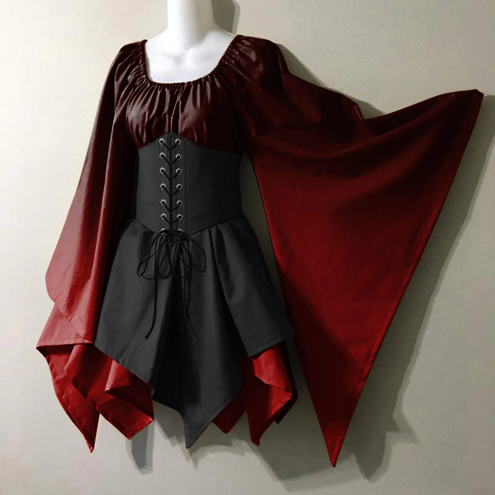 

Halloween Cosplay Costumes Medieval Vintage Gothic Party Dresses Fairy Elf Costume Princess Long Sleeve Corset Womens Dresses