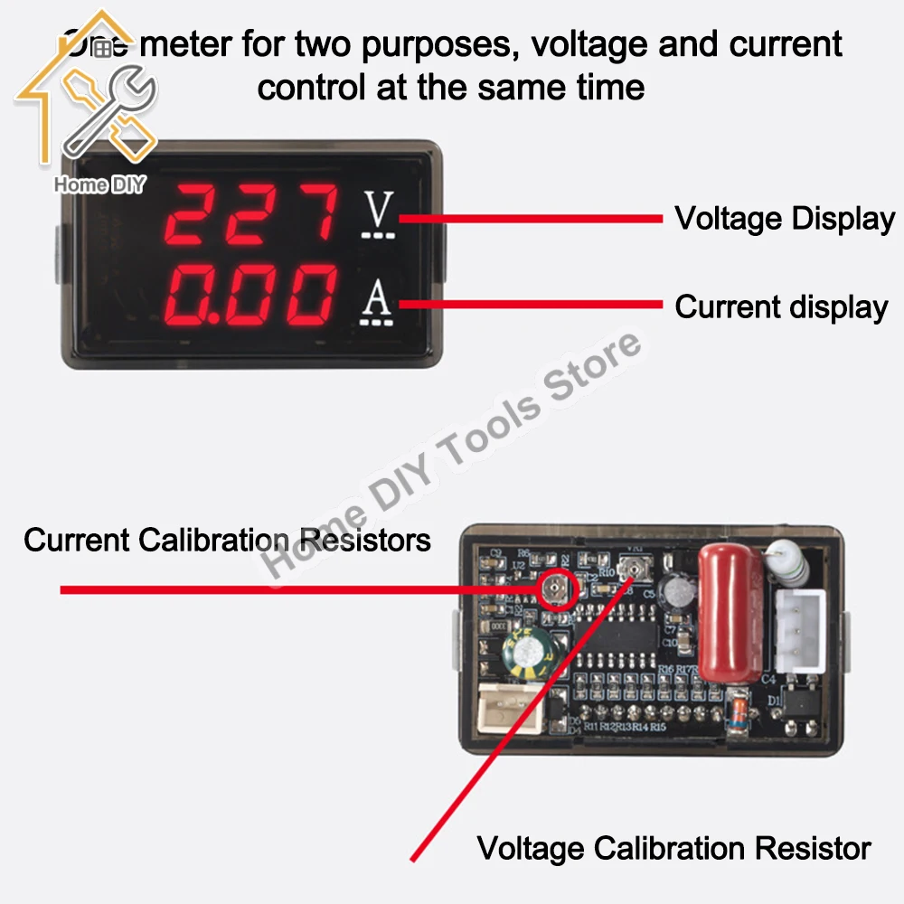 AC 70-480V 10A/100A Digital Voltmeter Ammeter 0.56\