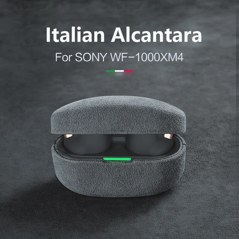 Italian Alcantara Case For SONY WF-1000XM4 Luxury Leather Handmade WF 1000XM5 Case WF 1000XM4 Cover Bluetooth Earphone Case