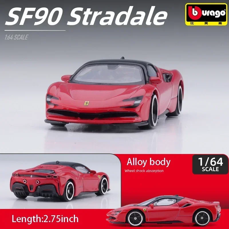 Burago 1:64 Ferrari Series SF90 488P Roma F430 F12 Alloy Car Model Children\'s Toys Holiday Gift Collection Car Model Wholesale