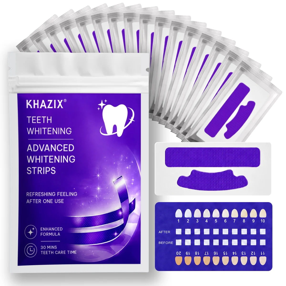 1/7 Pairs Teeth Whitening Strips for Whiter-Looking Smile, Flexible Tooth Strips Easy to Apply for Daily Cosmetic Care