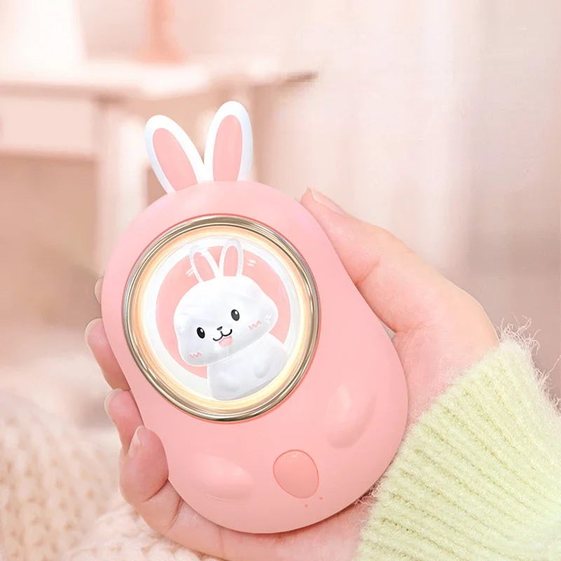 Mini Portable Hand Warmer Rabbit Cute Winter Heater Quick Heating USB Rechargeable Pocket Mini Hands Warmer Small Night Light