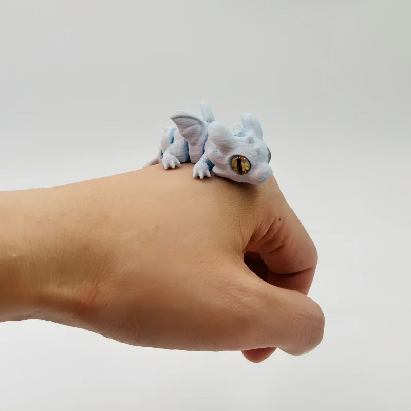 1/5/10/15 Stück 3D-gedruckter Babydrache mit beweglichen Gelenken und simulierten Augen, als dekorative Gegenstände für das Zuhause, zur Raumgestaltung und als Geschenk für Feiertage. – Detail 6
