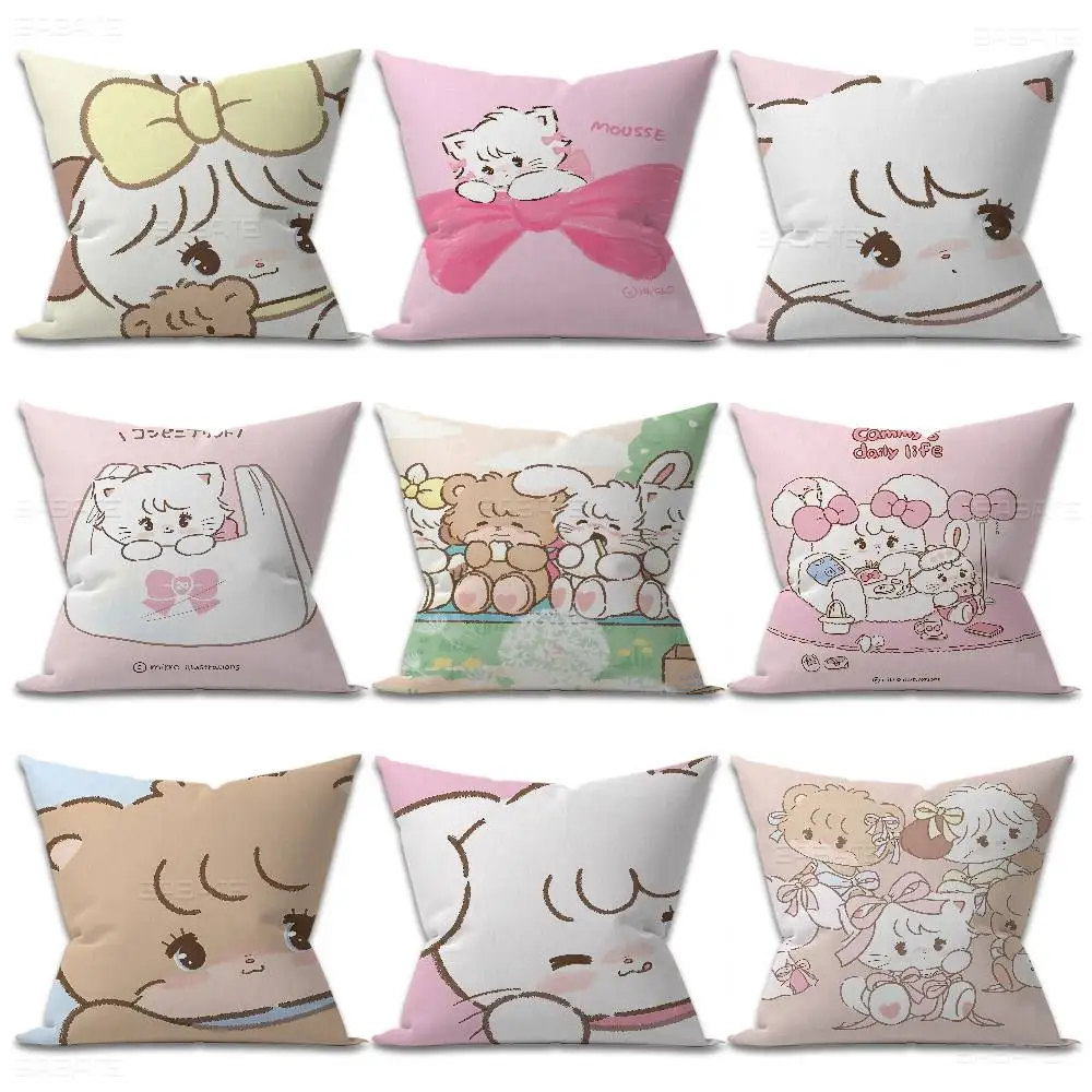 Cute Cat Mikko I-illustrations Lucky Dragon pillow cover sofa cushion cover home room decoration children gift