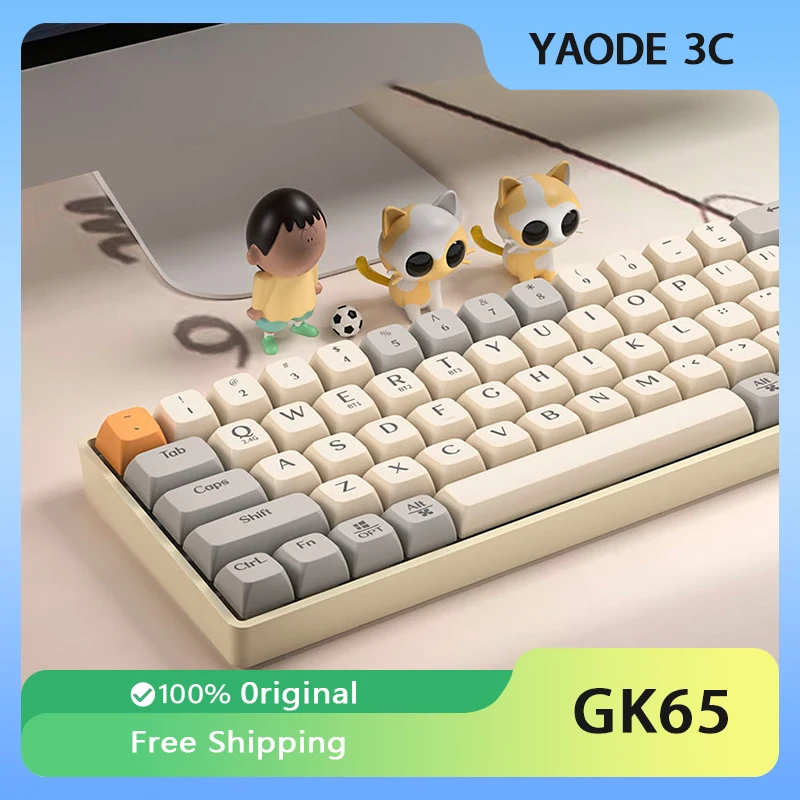 

Клавиатура Langtu GK65 Механическая игровая, USB/2,4G/Беспроводная, 65 клавиш