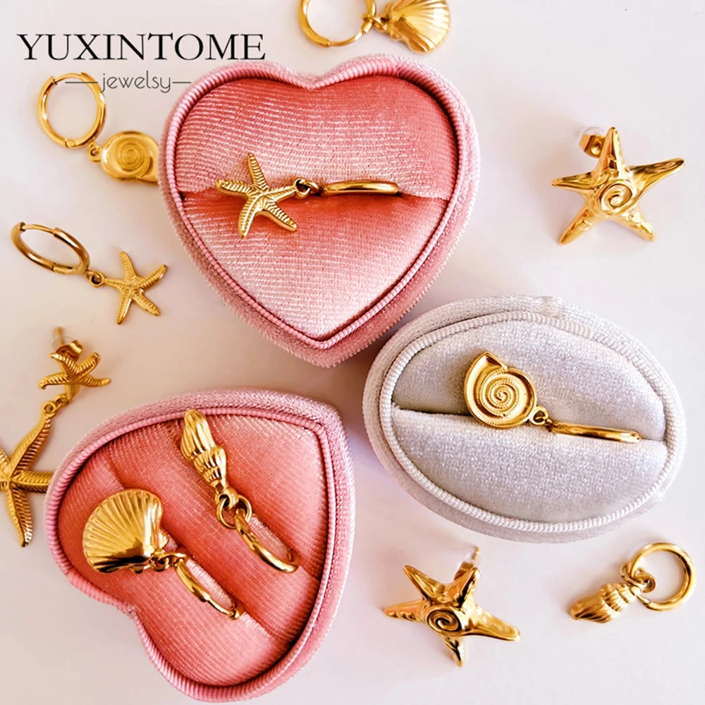Retro 925 Sterling Silver Ear Needle High-end Gold Ring Earrings Carved with Conch Design Luxurious Women's Jewelry Party Gift