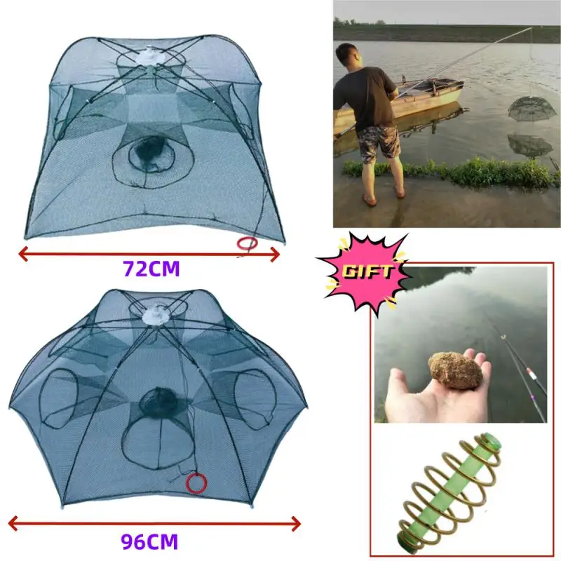 Multi Specification Net Fish Net Fish Cage Shrimp Cage Fish Net Automatic Folding Lobster Net Umbrella Cage Fishing Gear 새우장