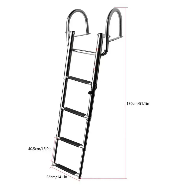 Imagem -06 - Pontão-escada Extensível de para Barcos Doca Dobrável com Passos Antiderrapantes Heavy Duty Marine Boat Aço Inoxidável