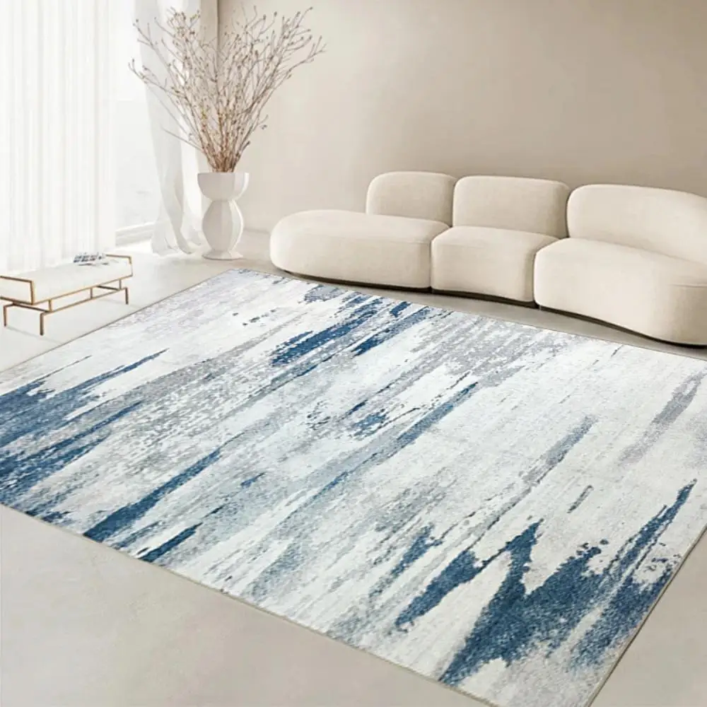 سجادة VIKAMA ذات مساحة كبيرة غير قابلة للانزلاق، سجادة أرضية ذات حلقة هادئة، سجادة غرفة المعيشة، سجادة دفئة سهلة التنظيف لديكور المنزل