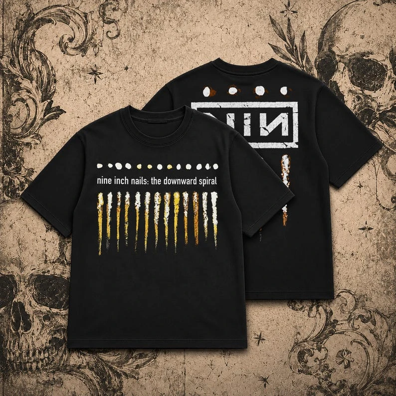 Nine Inch Nails T-Shirt Vintage Loose Oversized Unisex T-shirt Harajuku Streetwear Trendy Cotton Print Breathable Couples soft