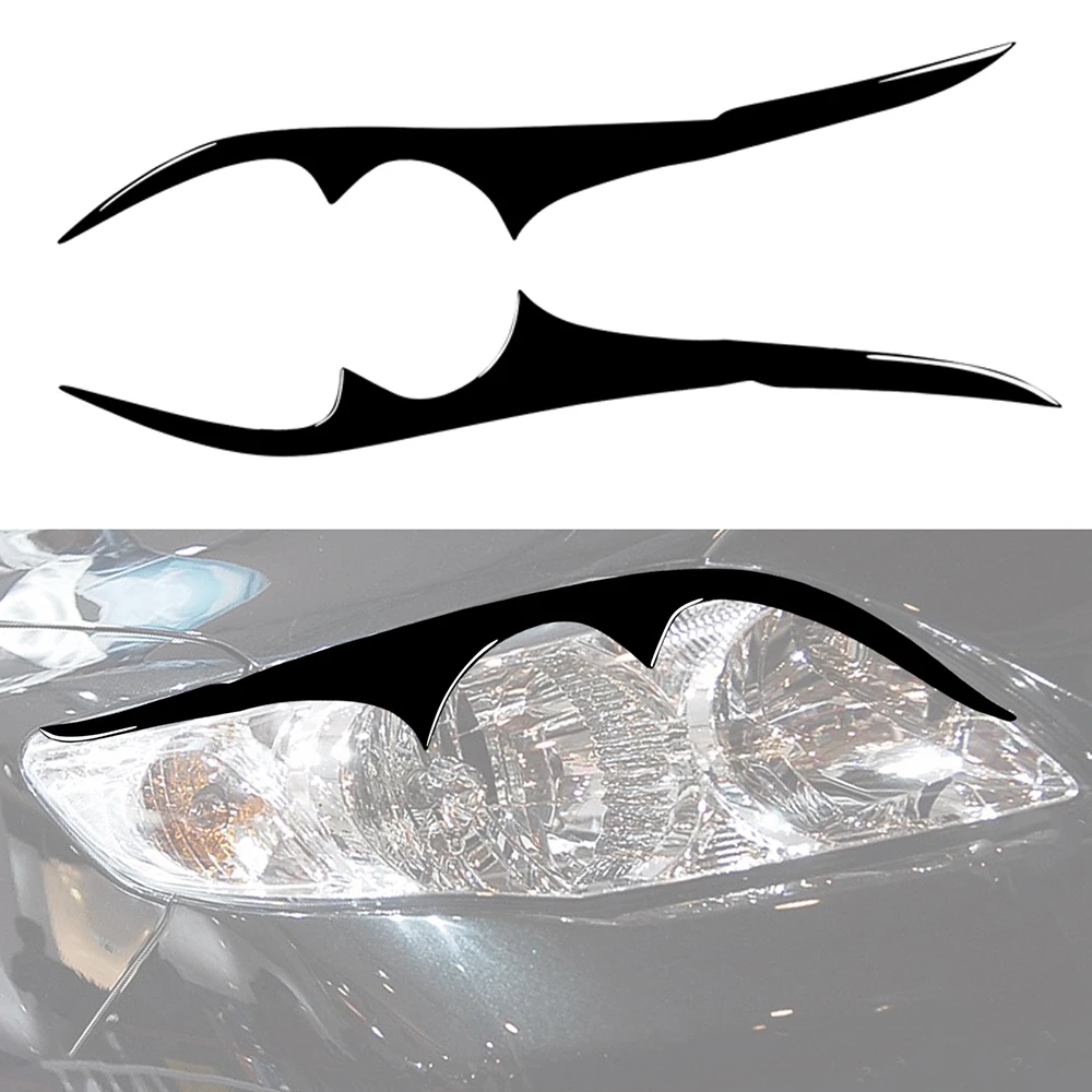 2pcs Carbon Fiber Car Headlight Eyebrow Sticker Eyelid Trim Front Head Lamp Lid Brow Cover For Toyota Corolla 2003-2008