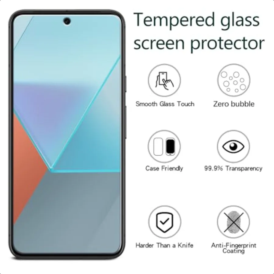 KAREEN 2+2 Pack Screen Protector for Google Pixel 8A Tempered Glass Film with Camera Lens Protector Anti Scratch Bubble Free Ca