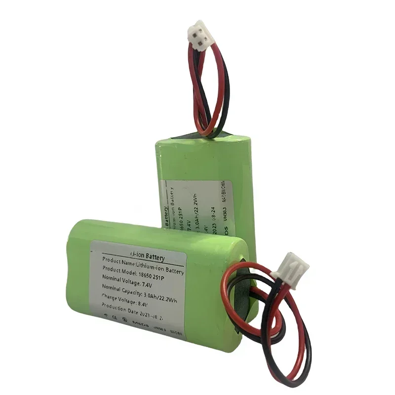 Paquete de batería de iones de litio recargable 2S1P 18650, 7,4 V, 3000mah, adecuado para cámara, juguete eléctrico, iluminación LED