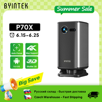 BYINTEK P70X Portable Mini Projector with Built-in Battery 4K Support 3D Wifi for Outdoor Movie Night Home Theater Projectors