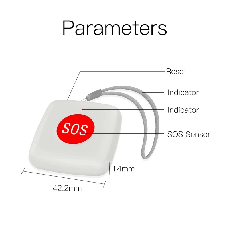 Imagem -02 - Tuya-zigbee Sos Alarme Botão Sensor Alarme Idosos Impermeável Botão Pânico Emergência Tuya Smart Life App Controle Remoto