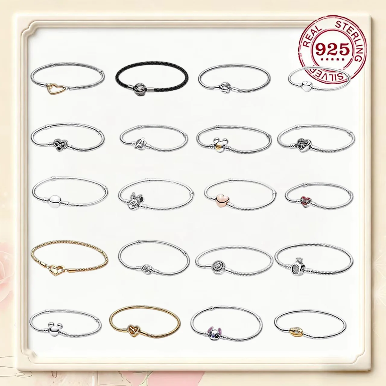 

S925 silver Disney zircon bracelet - DIY jewelry for women, exquisite jewelry gift, perfect for girls' birthday presents