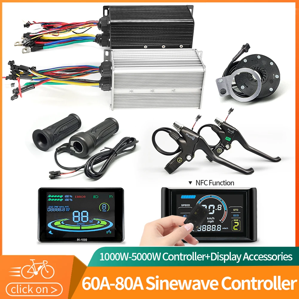 

Ebike 60A/80A UART Protocol No.2 Brushless Motor Controller display 48V/60V/72V Sine Wave Snowbike Fatbike Speed Limit 25km/h