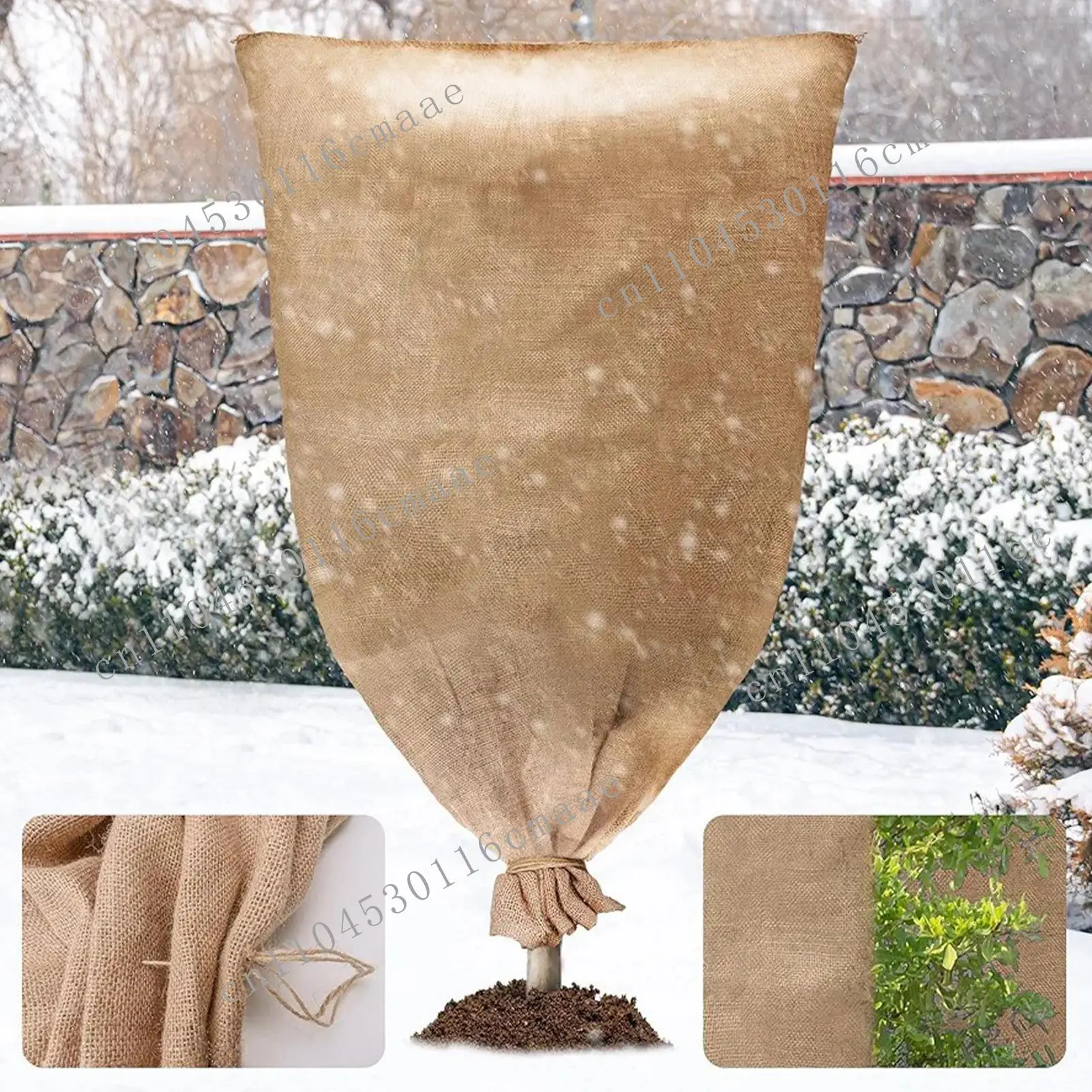 

NEW Burlap Plant Covers Freeze Reusable Winter Cover Bags Protection Cloth Frost Wrap For Yard Garden