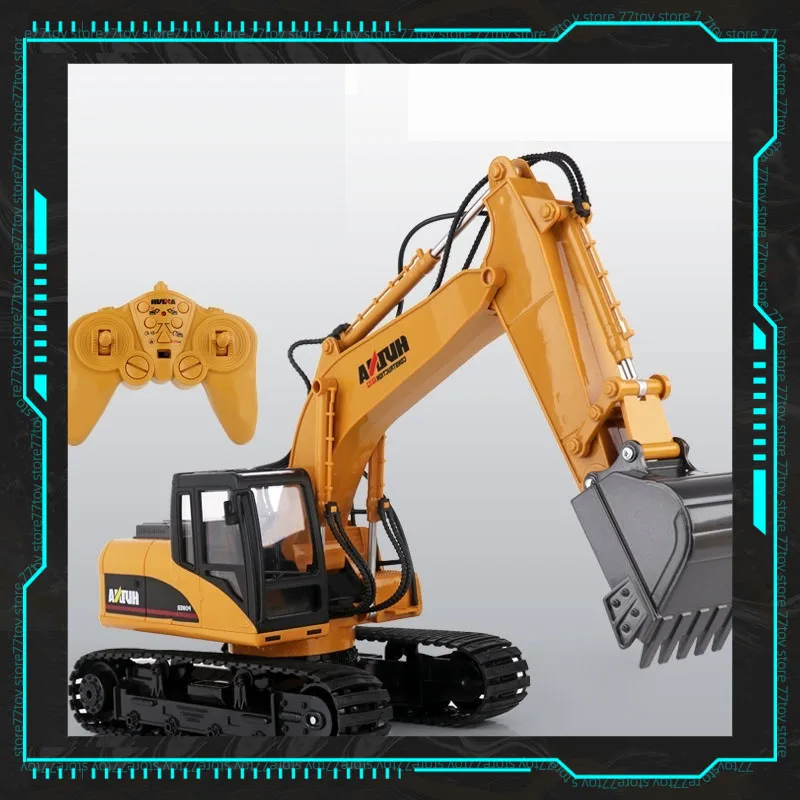 Remote Control Alloy Excavator 1:14 Metal Version Large Excavator Bucket Engineering Vehicle 2.4g Wireless Large Toy Boy Gift