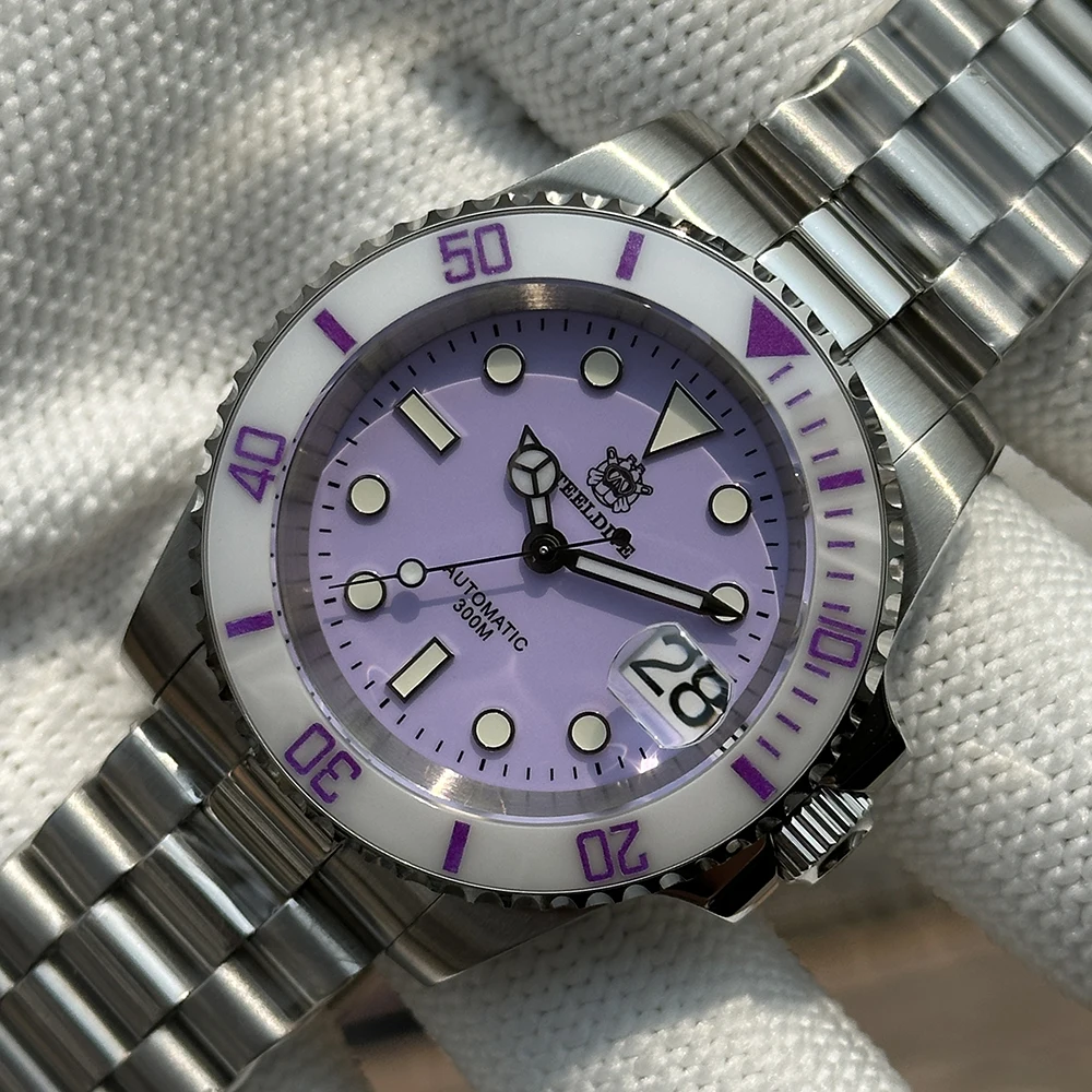 STEELDIVE Męski Zegarek Nurkowy 40.5mm Automatyczny Mechaniczny Zegarek na Rękę 30Bar Wodoodporny BGW-9 Luminescencyjny Szafirowy NH35 Szafirowa Luneta