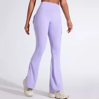 DIAS FIT JOY Pantalon de yoga évasé à poches pour femme, taille haute, effet push-up, séchage rapide, pour la course, l'exercice et la gym 3