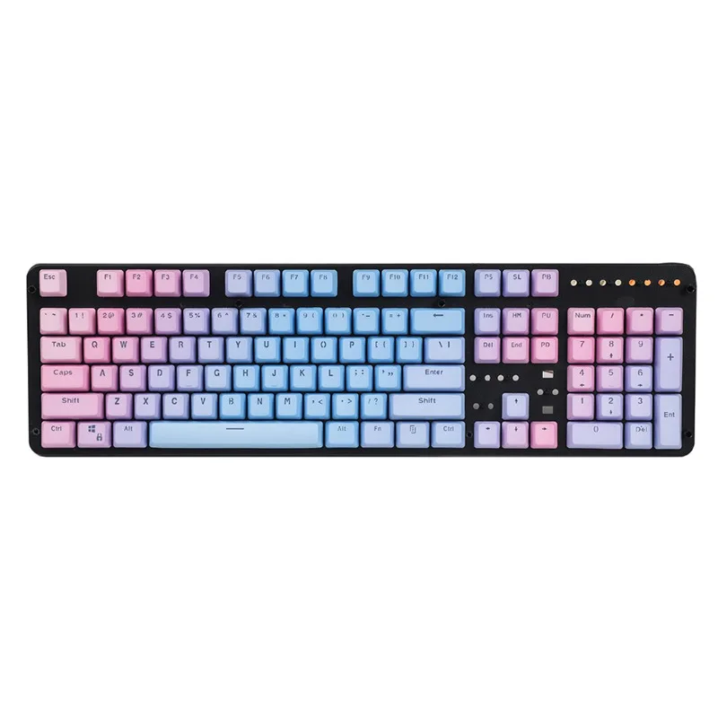 

PBT Keycaps for Mechanical Keyboard OEM Profile 104 Key Caps Rainbow Blue Color ANSI Layout