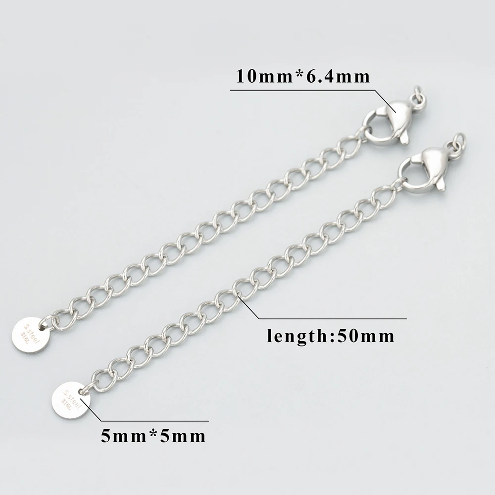 GUFEATHER MC37, sieraden accessoires, 316L roestvrij staal, nikkelvrij, handgemaakt, sieraden maken bevindingen, verlengde ketting, 4 stks/partij